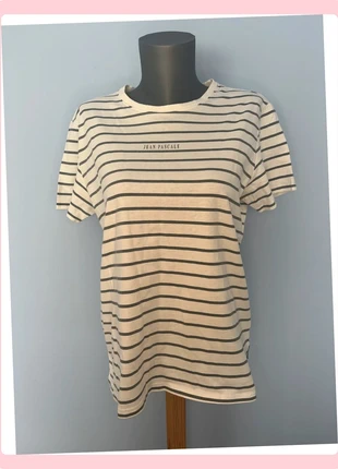 T-shirt blanc rayé gris – Jean Pascale - Taille M, marke: Jean Pascale, zustand: Sehr gut, größe: M / 38 / 10, 4,60 €, 5,53 € beinhaltet Vinted-Käuferschutz Pro