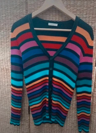 Pull boutonné côtelé rayé multicolore Modulable en gilet ° Vintage de Kookaï ° Pour 36/38, brand: Vintage Dressing, condition: Very good, size: M / 38 / 10, €15.00, €16.45 includes Buyer Protection