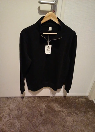 Herentrui/ Zippertrui/ Black/ Katoen/Nieuw, marca: JS&CO, estado: Nuevo sin etiquetas, tamaño: M, 30,00 €, 32,20 € Protección al comprador incluida