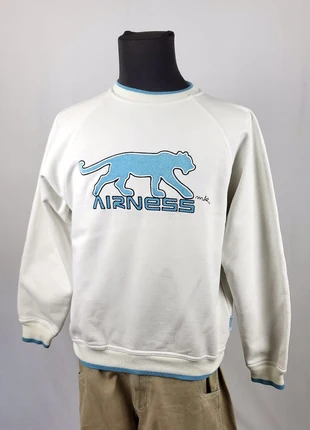 Sweat Airness vintage années 2000 blanc logo panthère bleu brodé unisexe taille S rétro, marque: Airness, état: Très bon état, taille: S, 19,00 €, 20,65 € Protection acheteurs (Pro) incluse