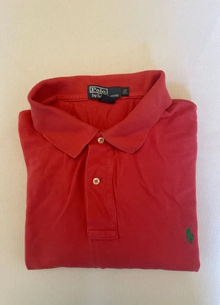 Polo rouge avec logo brodé en vert de chez Ralph Lauren, taille L, #0019, brand: Ralph Lauren, condition: Very good, size: L, €20.00, €21.70 includes Buyer Protection