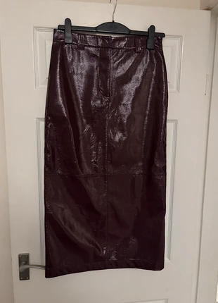 PU Burgundy Long Skirt, brand: unknown, condition: Very good, size: S / UK 8-10, £7.00, £8.05 includes Buyer Protection
