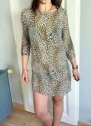 Ravissante robe tunique motif léopard – Ba&sh taille 36 , S , 1, merk: Ba&sh, staat: Heel goed, maat: S / 36 / 8, € 59,00, € 62,65 inclusief Kopersbescherming