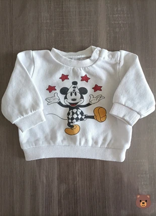 Sweat blanc Mickey Disney 1 mois, brand: Disney, condizioni: Ottime, taglia: 1-3 mesi / 56 cm, €2.50, €3.33 include la Protezione acquisti