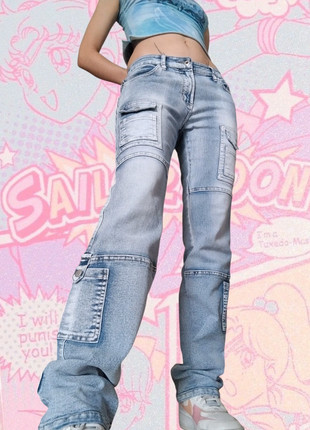 Y2k vintage grunge washed cargo jeans, marque: Vintage Dressing, état: Très bon état, taille: M / 38 / 10, 23,00 €, 24,85 € Protection acheteurs incluse