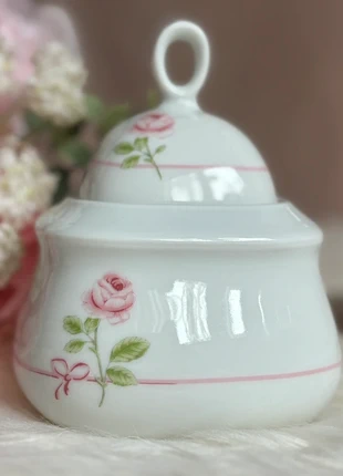 Zuccheriera vintage Johann Seltmann Bavaria rosa fiori romantica, merk: JOHANN SELTMANN, staat: Nieuw zonder prijskaartje, € 19,90, € 21,60 inclusief Kopersbescherming