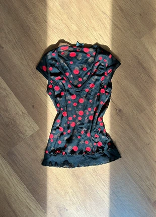 Vintage y2k 90s polka dot mesh top, marque: Vintage Dressing, état: Bon état, taille: M / 38 / 10, 7,00 €, 8,05 € Protection acheteurs incluse