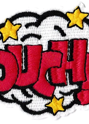 Patch écusson Ouch bande dessinée thermocollant patch badge brodé, staat: Heel goed, maat: Overige, € 10,00, € 11,20 inclusief Kopersbescherming Pro