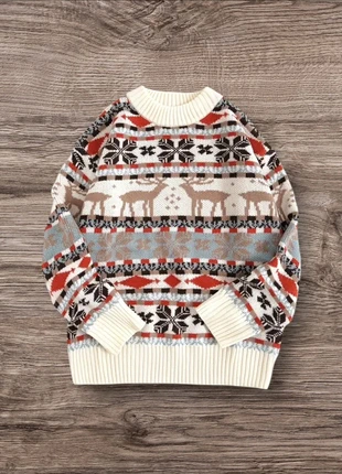 Knit Vintage Y2K Noël Blanc Multicolore Taille S - Américain Old School USA 90s Streetwear Over, merk: y2k, staat: Heel goed, maat: S / 36 / 8, € 57,95, € 61,55 inclusief Kopersbescherming Pro