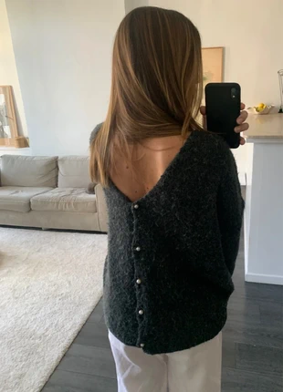 Pull /Gilet gris fils métallisés avec laine, brand: Purple Queen, condition: Good, size: One size, €12.00, €13.30 includes Buyer Protection