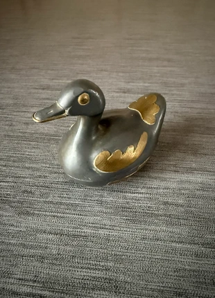 Petit canard décoratif en étain et laiton – Vide‑poche / Boîte à bijoux – 10x10x7 cm – Vintage, brand: sans marque, condition: Very good, €15.00, €16.45 includes Buyer Protection