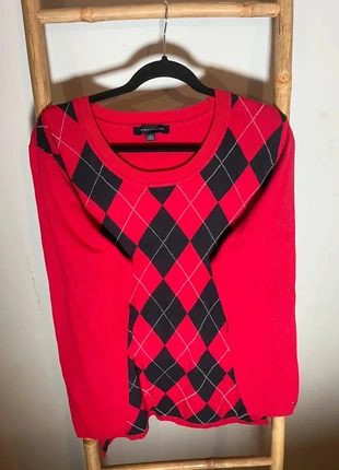 Pull Tommy Hilfiger - Rouge et noir - XL, marque: Tommy Hilfiger, état: Très bon état, taille: XL, 10,00 €, 11,20 € Protection acheteurs incluse