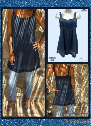 💙 Tunique à bretelles brodée bleu marine – Taille S SOLDÉ -90% 💙, état: Très bon état, taille: S / 36 / 8, 1,40 €, 2,17 € Protection acheteurs (Pro) incluse