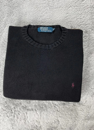 Pull col rond noir épais Ralph Lauren coton maille logo brodé classique - Taille XL, marque: Ralph Lauren, état: Bon état, taille: XL, 30,00 €, 32,20 € Protection acheteurs (Pro) incluse