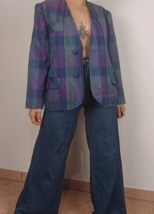 Blazer violet/bleu a carreaux Vintage 80s 90s taille M/L, marque: Vintage, état: Bon état, taille: M / 38 / 10, 15,00 €, 16,45 € Protection acheteurs (Pro) incluse
