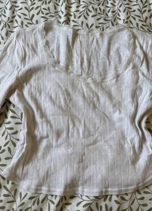 Top blanc avec dentelle, marque: brandy material, état: Très bon état, taille: M / 38 / 10, 2,00 €, 2,80 € Protection acheteurs incluse