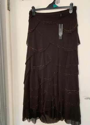 Chocolate Tiered maxi skirt, brand: Per Una, condition: New with tags, size: L / 40 / 12, €24.99, €26.94 includes Buyer Protection