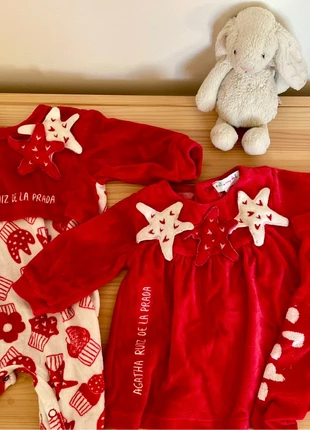 Ensemble Noël bébé fille robe, collant, pyjama Agathe Ruiz de la Prada, brand: Agatha Ruiz de la Prada, condizioni: Ottime, taglia: Fino a 1 mese / 50 cm, €9.00, €10.15 include la Protezione acquisti