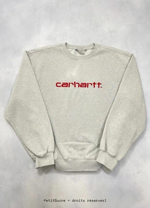 Pull Carhartt wip Gris Brodé rouge Coupe Large 100% coton Crew Neck Sweatshirt - Taille XL #1192, marque: Carhartt, état: Bon état, taille: XL, 42,90 €, 45,75 € Protection acheteurs (Pro) incluse