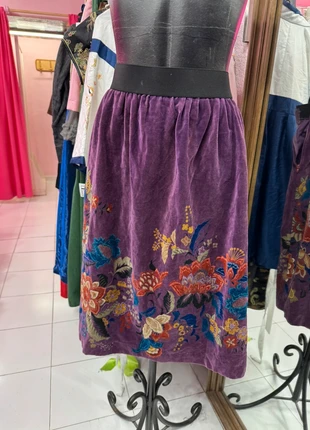 Falda terciopelo cinturilla elástica estampado floral, marque: Vintage Dressing, état: Très bon état, taille: XL / 42 / 14, 8,95 €, 10,10 € Protection acheteurs (Pro) incluse