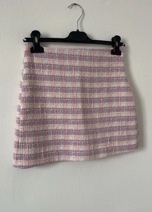 Jupe Zara à carreaux pastel rose et lilas, brand: Zara, condizioni: Ottime, taglia: XS / IT 38 / EU 34, €11.00, €12.25 include la Protezione acquisti