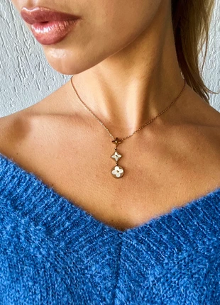 Collier trèfle étoile femme or rose en acier inoxydable neuf, brand: NO LABEL, condition: New without tags, €15.00, €16.45 includes Buyer Protection