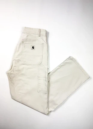 Pantalon carpenter - Carhartt W’ Pierce Double Knee Pant - Blanc cassé droit large - W30 - #136, marke: Carhartt, zustand: Sehr gut, größe: L / 40 / 12, 24,00 €, 25,90 € inklusive Vinted-Käuferschutz
