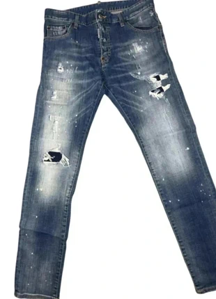 Dsquared2 – Jean slim distressed délavé – Taille 50 IT (FR 40), état: Très bon état, taille: L, 48,00 €, 51,10 € Protection acheteurs incluse