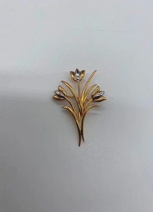 🌷 Broche Tulipes Vintage Doré & Argenté – Élégance Florale, merk: Vintage Dressing, staat: Heel goed, € 12,00, € 13,30 inclusief Kopersbescherming Pro