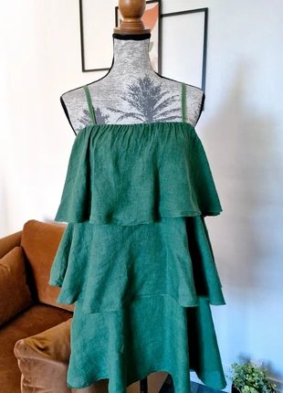 Robe lin 3 volants🍁🌴, marca: Boutique Italiana, estado: Muy bueno, tamaño: L / 40 / 12, 17,90 €, 19,50 € Protección al comprador incluida