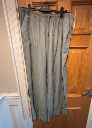 BNWT: Next Khaki Green Textured Pull-On Wide Leg Trousers in size 20., brand: Next, condition: New with tags, size: 4XL / 48 / 20, €12.00, €13.30 includes Buyer Protection