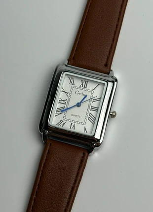 Montre vintage bracelet cuir marron, ajustable Watch, mode old money cadre carré chic, marque: CHROME, état: Très bon état, taille: Taille unique, 14,00 €, 15,40 € Protection acheteurs (Pro) incluse