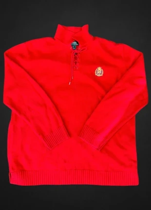 Lauren Ralph Lauren | Pull col lacé | Rouge | XL | Femme, merk: Ralph Lauren, staat: Heel goed, maat: XL / 42 / 14, € 25,00, € 26,95 inclusief Kopersbescherming