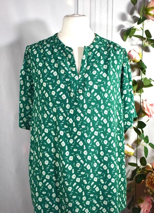 Blouse verte aux fleurs crèmes Cyrillus, brand: Cyrillus, condition: Good, size: XXL / 44 / 16, €14.00, €15.40 includes Buyer Protection Pro