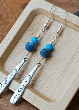 Cute boho'ish earrings with turquoise, merk: lotus and sun, staat: Nieuw zonder prijskaartje, € 7,00, € 8,05 inclusief Kopersbescherming