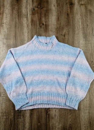 Pull rayé bleu pastel et rose Pep&Co col montant taille M, marque: Vintage Dressing, état: Très bon état, taille: M / 38 / 10, 14,90 €, 16,35 € Protection acheteurs (Pro) incluse