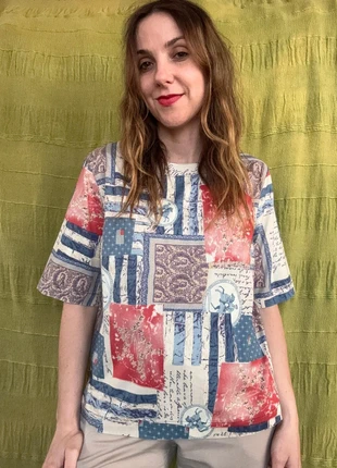 Vintage top / shirt - print - meerkleurig -, marca: Vintage, estado: Muy bueno, tamaño: M / 38 / 10, 8,99 €, 10,14 € Protección al comprador Pro incluida