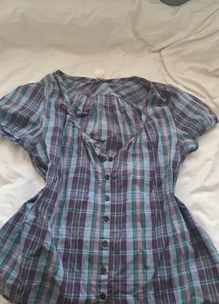 Chemisier à motifs bleu & violet, brand: La Redoute, condition: Very good, size: XL / 42 / 14, €7.00, €8.05 includes Buyer Protection