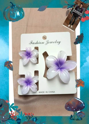 Lot 3 pinces fleurs violettes effet résine Y2K kawaii – style vintage coréen, brand: Fashion Jewelry, condition: New without tags, €5.00, €5.95 includes Buyer Protection
