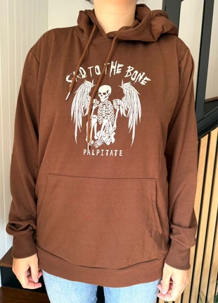 Sweat marron gothique/alternatif “Sad to the Bone”, marque: Shein, état: Neuf sans étiquette, taille: L / 40 / 12, 10,00 €, 11,20 € Protection acheteurs incluse
