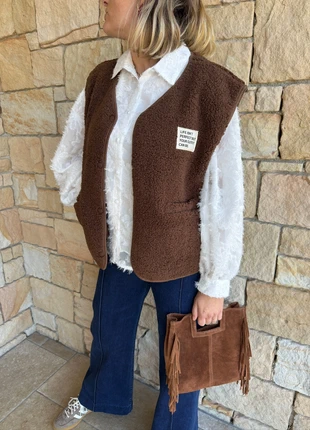 Gilet sans manches oversize chocolat, condizioni: Nuovo senza cartellino, taglia: M / IT 42 / EU 38, €35.90, €38.40 include la Protezione acquisti Pro