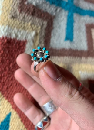 Bague fleur turquoise navajo argent southwest vintage, brand: Navajo, condition: New without tags, size: 16.5 mm Ø, €49.00, €52.15 includes Buyer Protection Pro