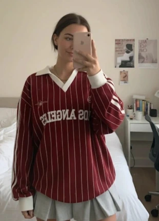 Sweat oversize rose/bordeau rayé "Los Angeles", marque: Los Angeles, état: Très bon état, taille: M / 38 / 10, 36,00 €, 38,50 € Protection acheteurs incluse