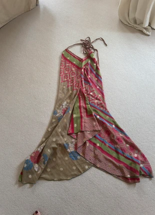 Pink, green & gold boho beach dress - can be worn many ways, brand: unknown, condition: Very good, size: One size, £12.00, £13.30 includes Buyer Protection
