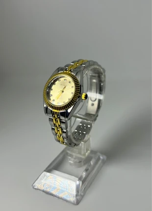 Montre femme dorée et argentée – cadran champagne avec strass, marca: Quartz, estado: Nuevo sin etiquetas, tamaño: Talla única, 14,00 €, 15,40 € Protección al comprador incluida