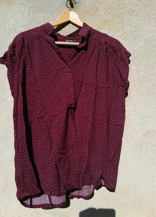 Haut sans manches bordeaux à pois blanc, brand: In Extenso, condition: Satisfactory, size: XL / 42 / 14, €1.00, €1.75 includes Buyer Protection
