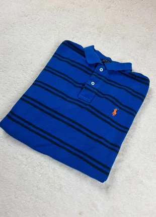 Polo à rayures bleu et noir logo orange Ralph Lauren M, marca: Ralph Lauren, estado: Muito bom, tamanho: M, €14.99, €16.44 inclui Proteção do Comprador
