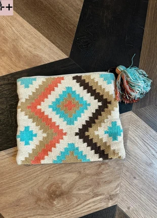 Belle & Toile Aztec boho print woven clutch bag with fringe hanger, marque: Belle & Toile, état: Bon état, 5,00 €, 5,95 € Protection acheteurs incluse