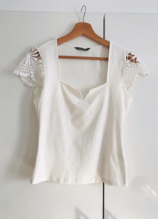Top Shein blanc, marca: Shein, estado: Muy bueno, tamaño: M / 38 / 10, 5,00 €, 5,95 € Protección al comprador incluida