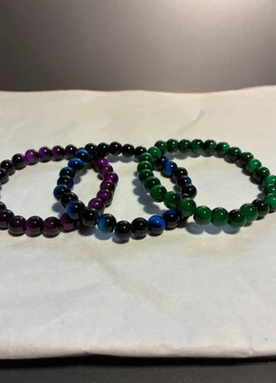 Set of 3 Crystal Tiger Eye Bead Bracelets, condition: New with tags, £8.00, £9.10 includes Buyer Protection